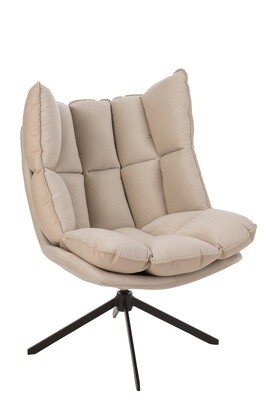 Chair Relax Cushion On Frame Textile/Metal Beige