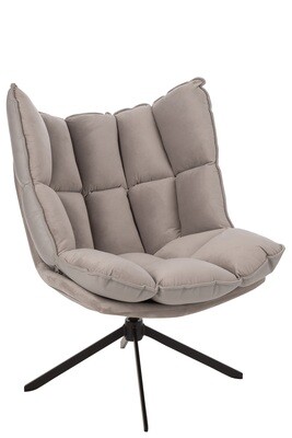 Chair Relax Cushion On Frame Textile/Metal Light Grey