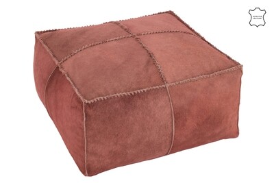 Poof Cowhair Leather Red