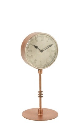 Clock On Foot Antique Metal Copper Small
