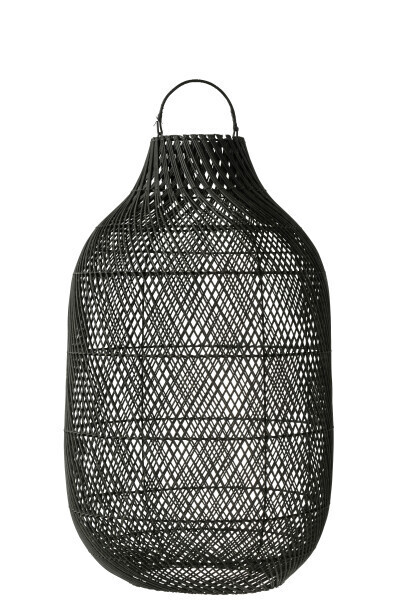 Lantern Cylinder Xl Rattan Black