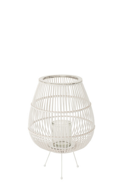 Lantern Daya Wood Matt White Large