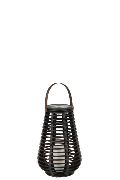Lantern Led Solar Energy Plastic Brown Small