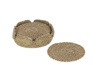 Set Of 6 Coasters Marie Seagrass Natural