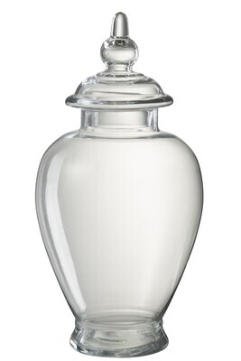 Storage Jar Lid Orb Glass Transparent Large