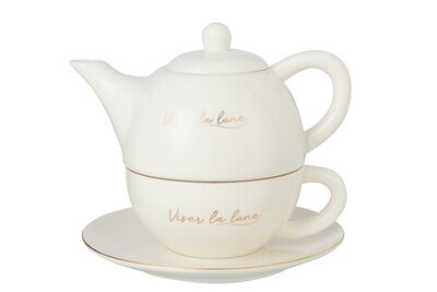 Tea For One Porcelain Viser La Lune White/Gold