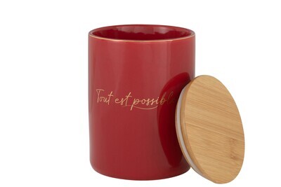 Storage Jar Porcelain Tout Est Possible Red/Gold