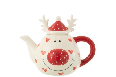 Teapot Deer Heart Dolomite White/Red