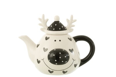 Teapot Deer Heart Dolomite White/Black