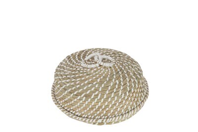 Bread Basket Lid Straw Natural/White