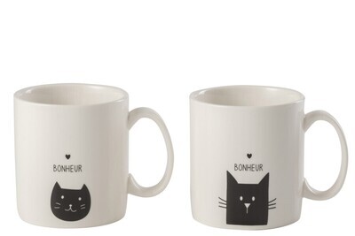 Mug Kittens Ceramic Black Assortment Of 2