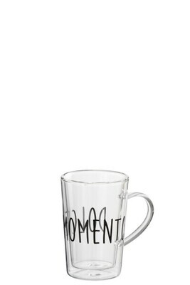 Mug Dolce Momento Glass Transparent/Black