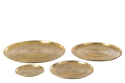 Tray Round Rings Aluminium Gold Extralarge 75Cm