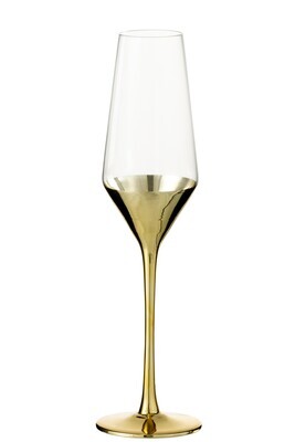 Champagne Glass Glass Gold/Transparent