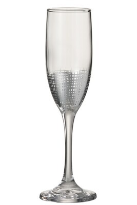 Champagne Glass Grid Glass Silver/Transparent