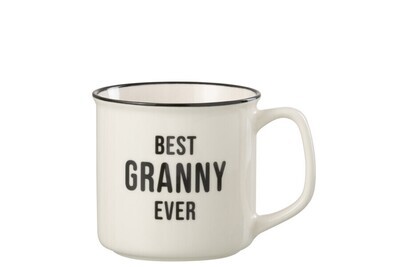 Mug Message Best Granny Porcelain White / Black