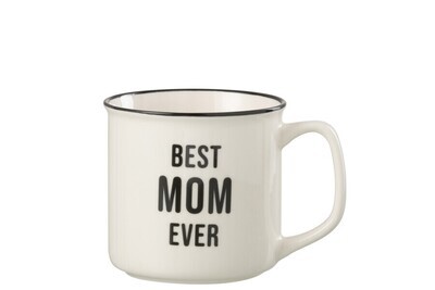 Mug Message Best Mom Porcelain White / Black