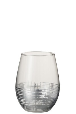 Drinking Glass Grid Ball Glass Silver/Transparent