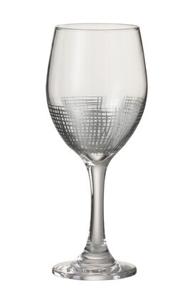 Drinking Glass On Base Wine Grid Glass Silver/Transparent