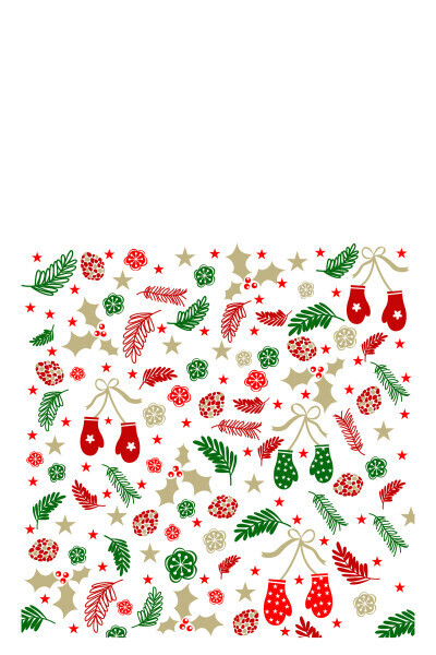 Pack 12 Napkins Christmas Background Paper Mix Large