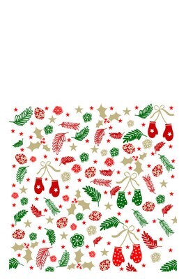 Pack 12 Napkins Christmas Background Paper Mix Large