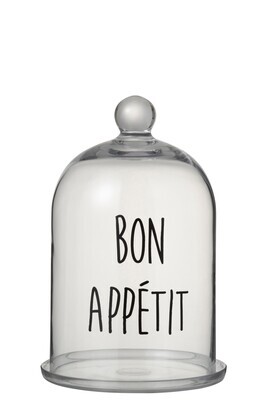 Glass Bell Bon Appetit Round Glass Transparent/Black