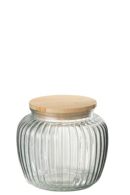 Glass Pot Louis Glass/Bamboo Transparent/Natural Large