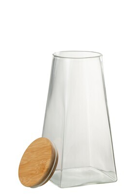 Glass Pot Mona Glass/Bamboo Transparent/Natural