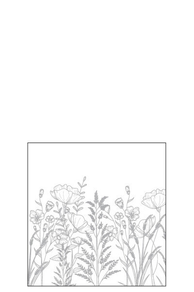 Pack 20 Napkins Flowers Paper Grey Small