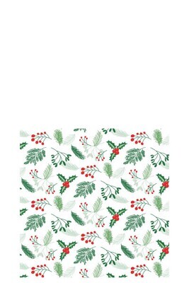 Pack 20 Napkins Christmas Leaves Paper Mix Large