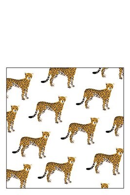 Pack 20 Napkins Leopard Paper Natural Large