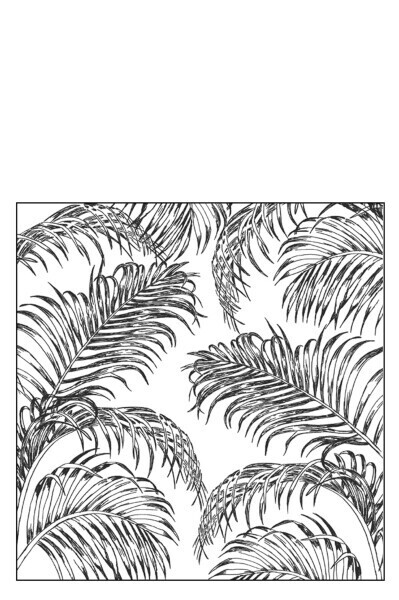 Pack 20 Napkins Palm Leaves Paper Black Large
