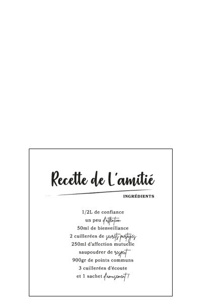 Pack 20 Napkins Recette De L'Amitie Paper Black Small