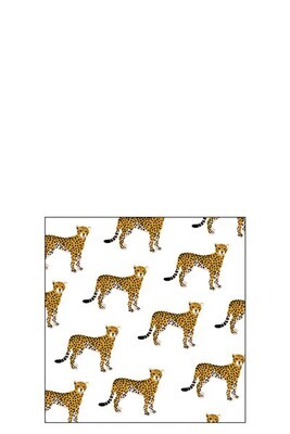 Pack 20 Napkins Leopard Paper Natural Small