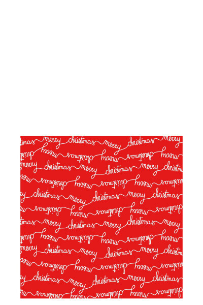 Pack 20 Napkins Merry Christmas Paper Red/White Large