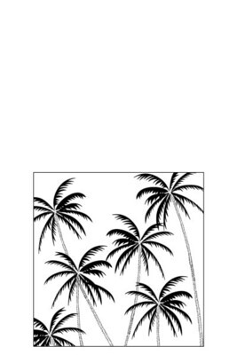 Pack 20 Napkins Palm Trees Paper Black Small