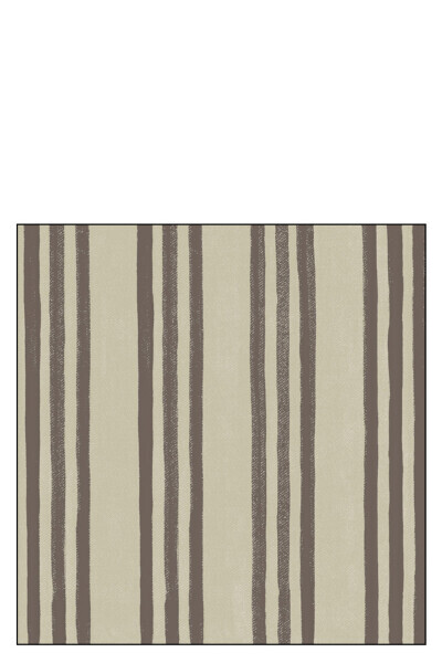 Pack 20 Napkins Stripes Paper Taupe/Brown Large