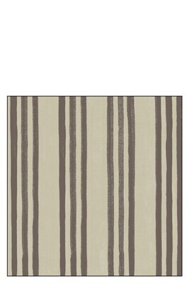 Pack 20 Napkins Stripes Paper Taupe/Brown Large