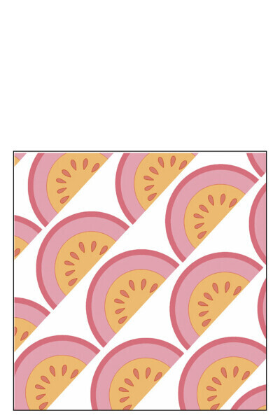 Pack 20 Napkins Fruit Paper Pink/Orange Large