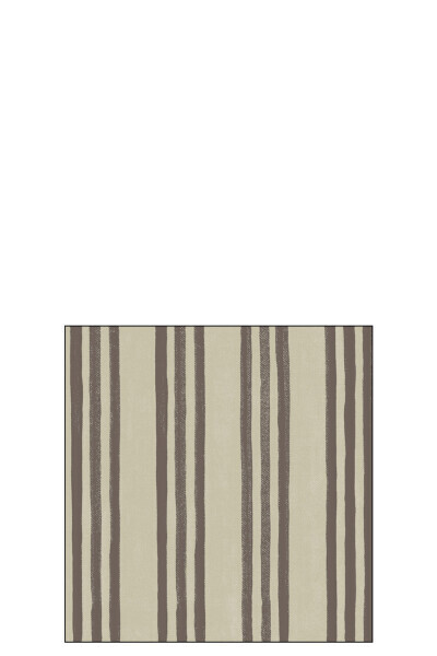 Pack 20 Napkins Stripes Paper Taupe/Brown Small
