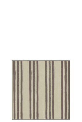 Pack 20 Napkins Stripes Paper Taupe/Brown Small
