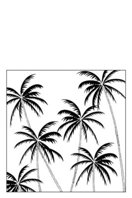 Pack 20 Napkins Palm Trees Paper Black Large