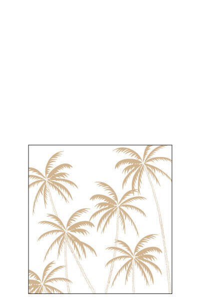 Pack 20 Napkins Palm Trees Paper Natural Small
