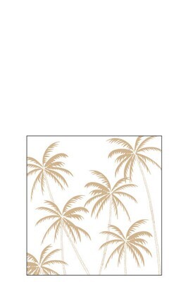 Pack 20 Napkins Palm Trees Paper Natural Small