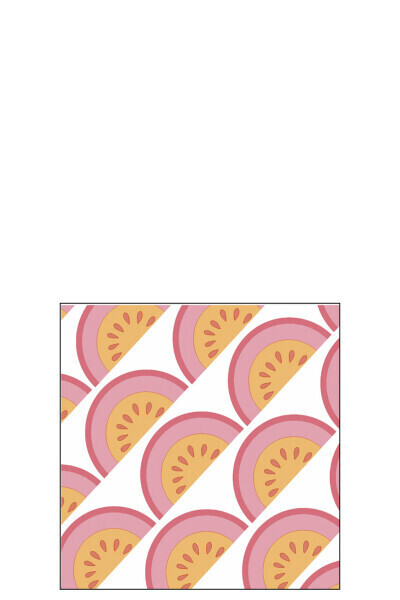 Pack 20 Napkins Fruit Paper Pink/Orange Small