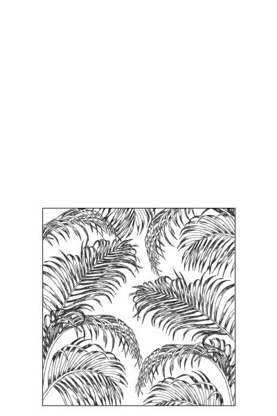 Pack 20 Napkins Palm Leaves Paper Black Small