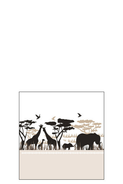 Pack 20 Napkins Safari Paper Beige Small