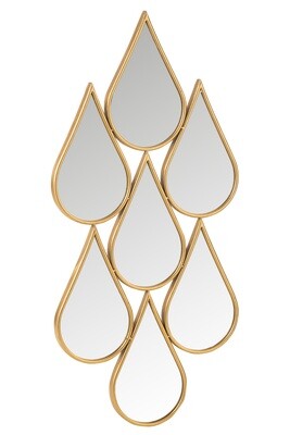Mirror Drops Mdf/Glass Gold