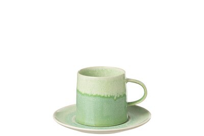 Cup + Saucer Lara Porcelain Green