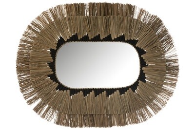 Mirror Oval Pattern 2 Layers Seagrass Natural/Black